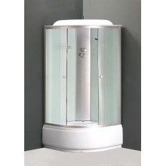 Душевая кабина EVA GOLD 90х90см выс. поддон, белое заднее стекло, F902WS (3кор.)