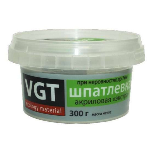Шпатлёвка VGT ЭКСТРА по дереву Белая 0,3 кг