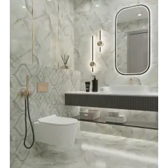 Плитка облицовочная 300*600*8,5 Меоланс Декор св. серый, глянец (TP3665H)(в уп. 1,8 м2)