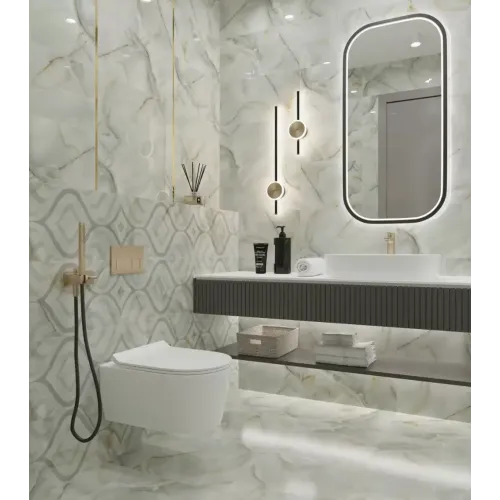 Плитка облицовочная 300*600*8,5 Меоланс Декор св. серый, глянец (TP3665H)(в уп. 1,8 м2)