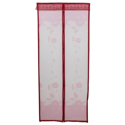 Сетка антимоск. 1-2.sale на дверь на магнитах 100х210см бордо с розами (681878)