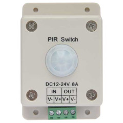 Контроллер ECOLA 12V PIR096ESB 96W 8A автомат. выключатель с ИК датчиком движения (582212)