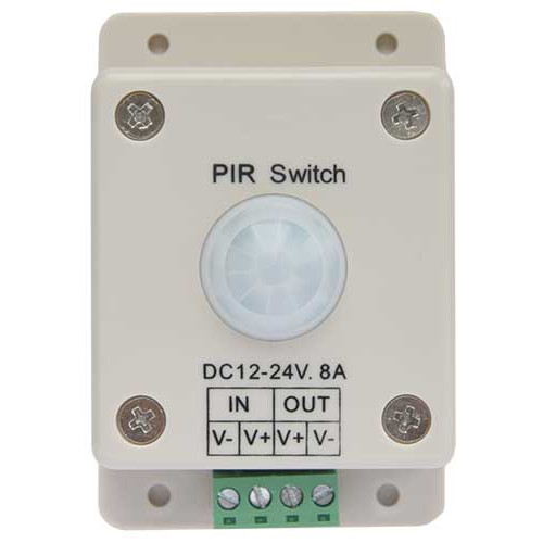 Контроллер ECOLA 12V PIR096ESB 96W 8A автомат. выключатель с ИК датчиком движения (582212)