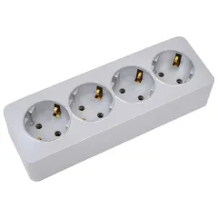 Розетка О/У 4-ая 2P+E STEKKER серебро MST16-14-03 49332