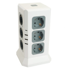 Удлинитель 12-мест. 3USB A+1C 1.5м HM10-61-01 STEKKER Comfort 49991
