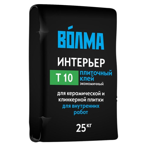 Клей д/плитки ВОЛМА Интерьер T-10 цементный 25 кг