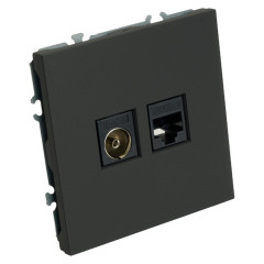 Розетка PC+TV ЭМИЛИ черный RST00-5106-05