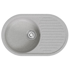 Мойка комп. MIXLINE МЛ-ГМ16 460х730x180мм, овальная, серая, сифон