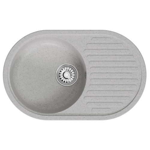 Мойка комп. MIXLINE МЛ-ГМ16 460х730x180мм, овальная, серая, сифон