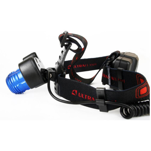Фонарь налобный ULTRAFLASH LED Е1334 4 режима акк. 2х18650 металл/синий