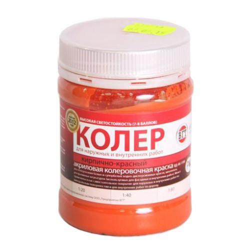 Краска VGT колеровочная КИРПИЧНО-КРАСНАЯ 0,25кг