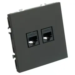 Розетка PC+PC ЭМИЛИ черный RST00-5111-05