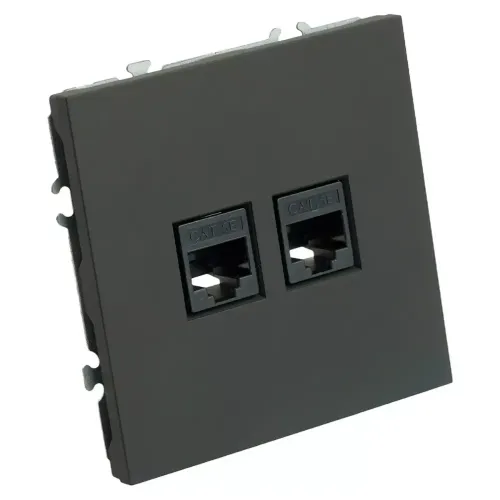 Розетка PC+PC ЭМИЛИ черный RST00-5111-05