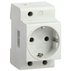 Розетка на DIN-рейку РАр10-3-ОП с заземлением IEK MRD10-16 (51297)