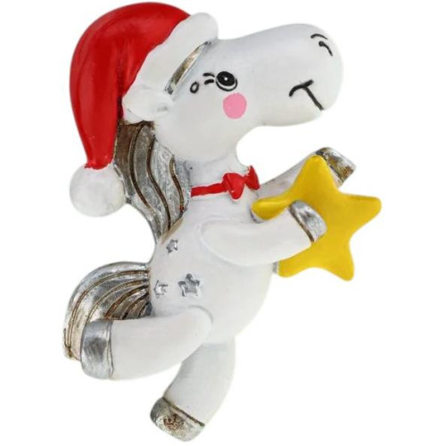 Украшение ёлочное Лошадка со звездой 7х5см полирезина (8\3882)