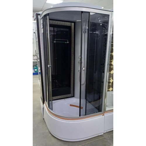 Душевая кабина ДАНА 90х90х215см выс. поддон, заднее стекло чёрное, Греция 718 (3кор.)