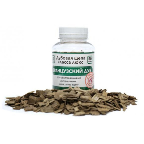 Щепа д/настойки Французский дуб, средний обжиг, 50 гр. (Франция)