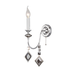 Светильник настенный EUROSVET 10110/1 хром/дымчатый хрусталь Strotskis