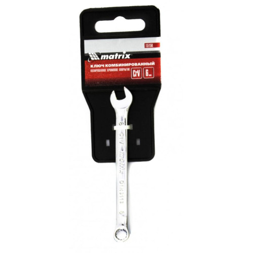 Ключ гаечный комб. MATRIX полированный хром 06мм, CrV (15150)