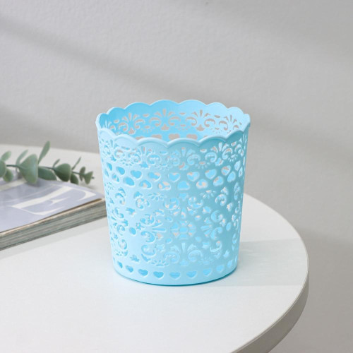 Корзина для хранения Кружевной узор голубая (2425371)