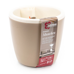 Горшок для цветов 5 л MUNCHEN с автополивом молоч.шоколад INGREEN IG622111047 (231988)