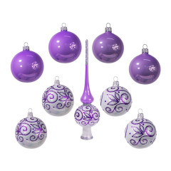 Шары новогодние стекло ЕЛОЧКА 9шт 