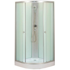 Душевая кабина ДАНА 80х80х195см без крыши, низ. поддон, белое заднее стекло, 7722 (3кор.)
