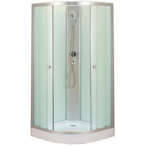 Душевая кабина ДАНА 80х80х195см без крыши, низ. поддон, белое заднее стекло, 7722 (3кор.)