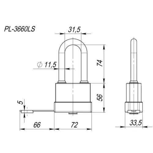 Замок навесной FUARO PL-3660 LS (26409)