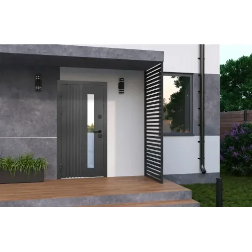 Дверь метал. Luxor Termo Рейка Стеклопакет (2050*860, Левая)