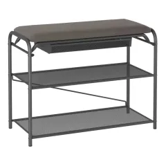 Полка для обуви Гранада 23В НБК 2 полки, 65х31х50см с сиденьем графит (272836)