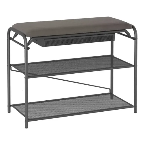 Полка для обуви Гранада 23В НБК 2 полки, 65х31х50см с сиденьем графит (272836)