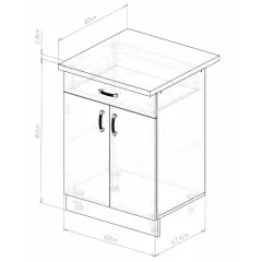 Стол рабочий EVA GOLD с 1 ящиком 60 графит