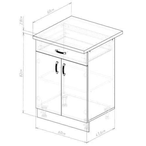 Стол рабочий EVA GOLD с 1 ящиком 60 графит