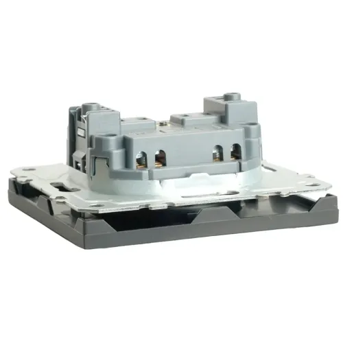 Розетка 2P ЭМИЛИ шторки черный RST16-5109-05