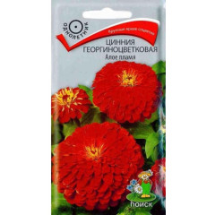 Семена Цветы Цинния георгиноцветковая Алое пламя Поиск (358493)