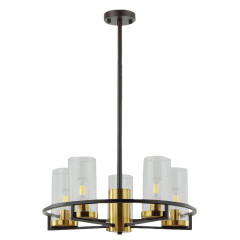 Светильник Люмис 2833/5 BK+AB 5x40W E27 d550 h1200 черный/бронза