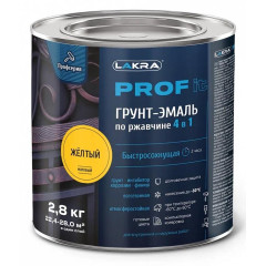 Грунт-эмаль Лакра PROF IT по ржавчине 4 в 1 быстросохнущая Желтый 2,8 кг