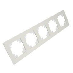 Рамка 5-пост Катрин стекло белый матовый GFR00-7005-01М