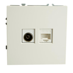 Розетка PC+TV ЭМИЛИ белый RST00-5106-01