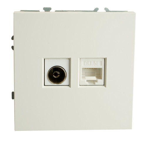 Розетка PC+TV ЭМИЛИ белый RST00-5106-01