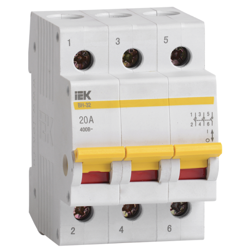 Выключатель нагрузки (минирубильник) ВН-32 3Р 20А IEK MNV10-3-020 (45641)