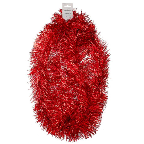 Мишура СНОУ БУМ (377-812) Норка 200х13см, ПВХ, красная