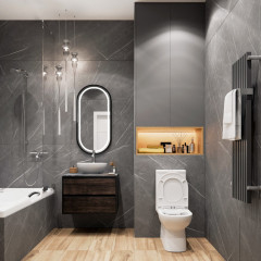 Унитаз-компакт EVA GOLD A8060 тонкое сиденье ДП, безободковый