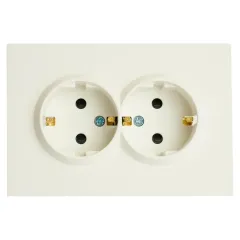 Розетка 2-ая 2P+E ЭМИЛИ шторки белый RST16-5114-01