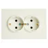 Розетка 2-ая 2P+E ЭМИЛИ шторки белый RST16-5114-01