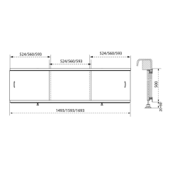 Экран для ванны ТРИТОН 1,7 м (ал. каркас)