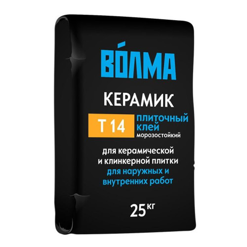 Клей д/плитки ВОЛМА Керамик Т-14 цементный 25кг