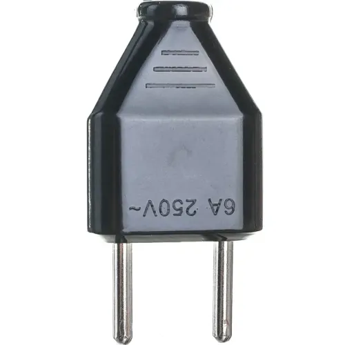 Вилка Navigator 2P прямая 6А черная NCA-PL07-6A-X-BL (61714)