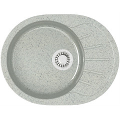 Мойка комп. глянц. MARRBAXX овальная Тейлор Z10/Q10 575х440х215мм, светло серая, сифон